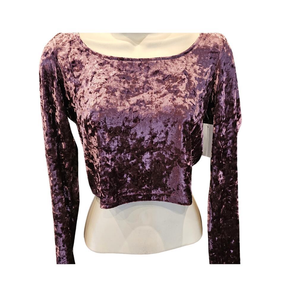 NWT Abound Nordstrom velour mauve long sleeve crop summer winter M sexy y2k